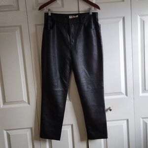 We the Free faux leather Zip up black pants size 29 pockets ankle High Rise